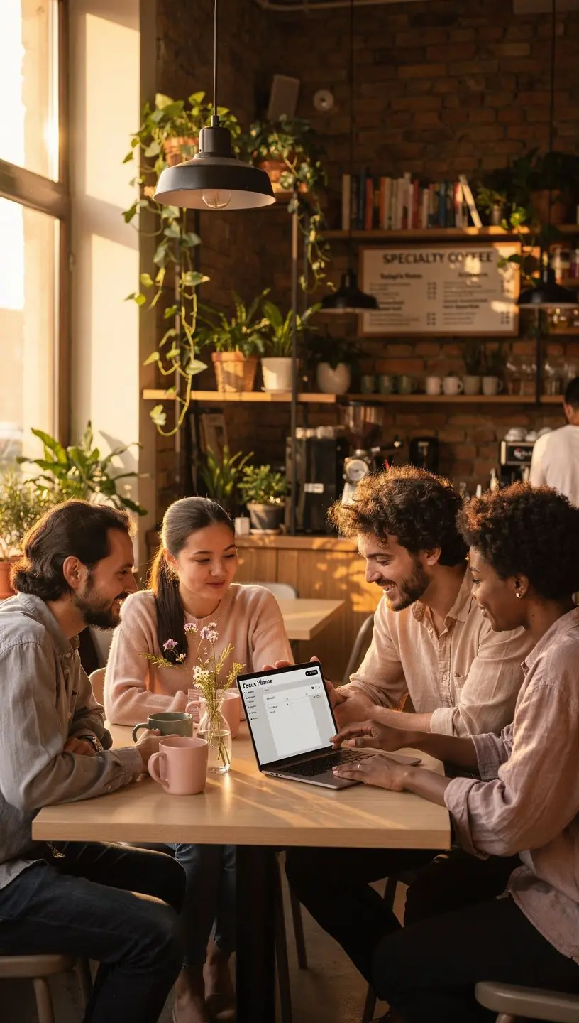 Imagine conceptuală cu un utilizator fericit navigând pe un dispozitiv cu interfață curată și ușor de folosit.